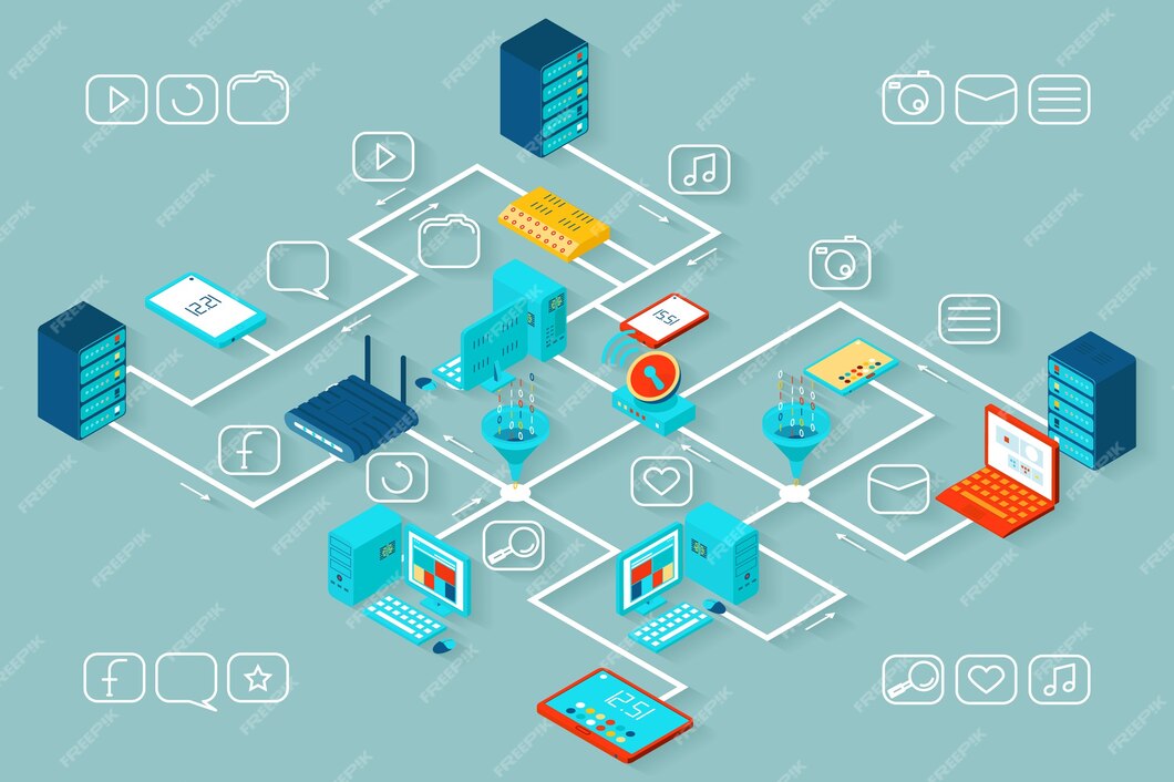 Free Vector | Isometric data infographic. information and technology ...