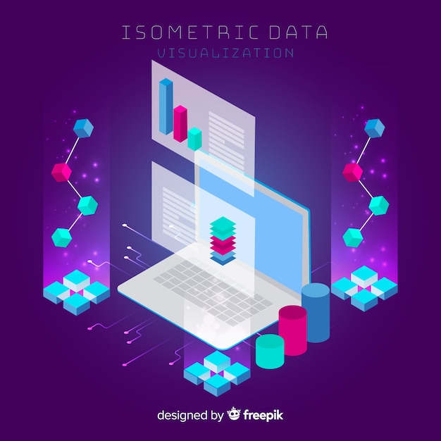 Free Vector | Isometric data visualization concept