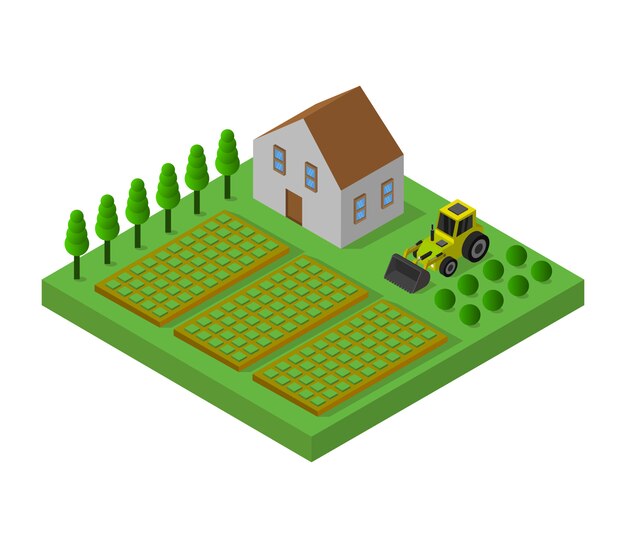 Premium Vector | Isometric farm