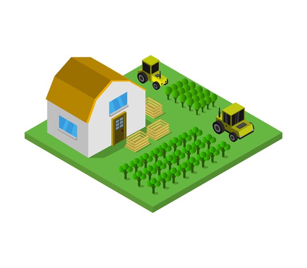 Isometric farm | Free Vector