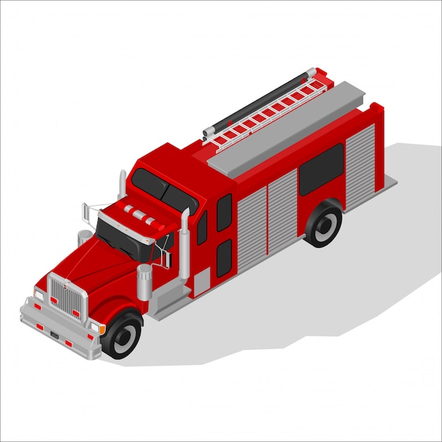 Download Premium Vector | Isometric fire truck.