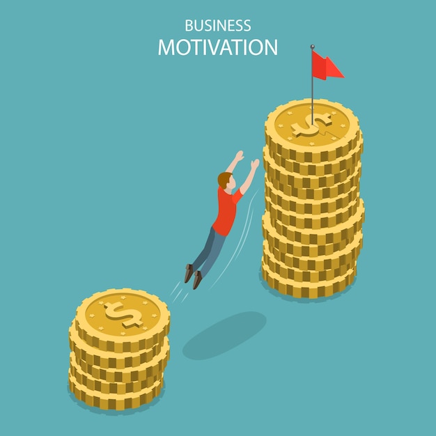 Premium Vector Isometric Flat Concept Of Business Motivation