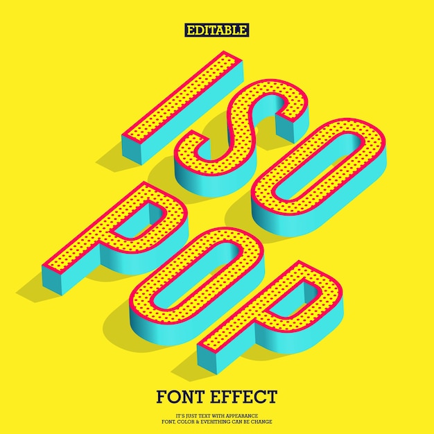 Premium Vector Isometric Font Effect With Pop Art Style