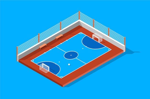 Free Vector | Isometric futsal field illustration