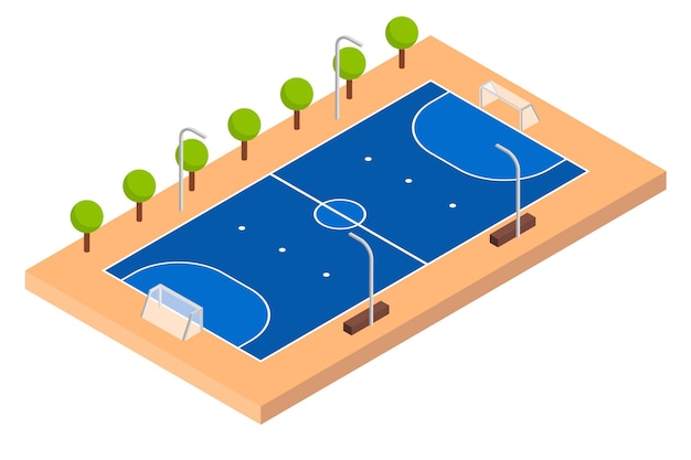 Premium Vector Isometric Futsal Field