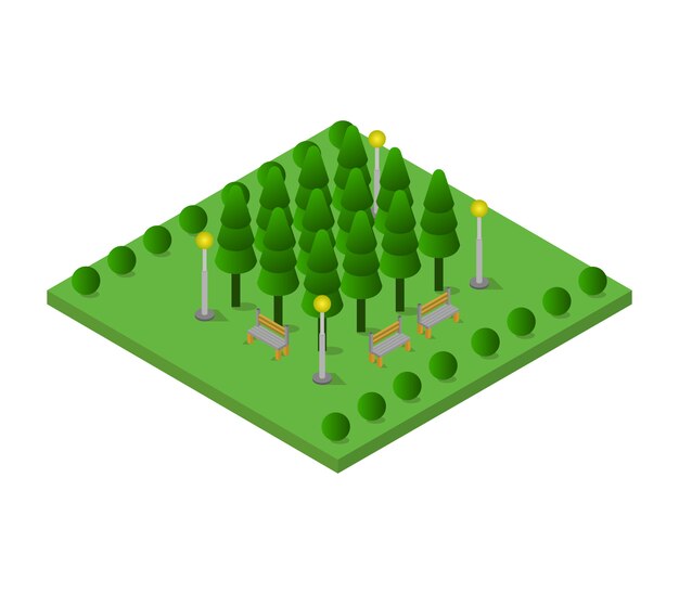 Premium Vector | Isometric garden