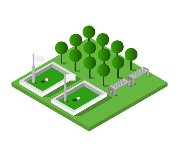 Isometric golf | Free Vector