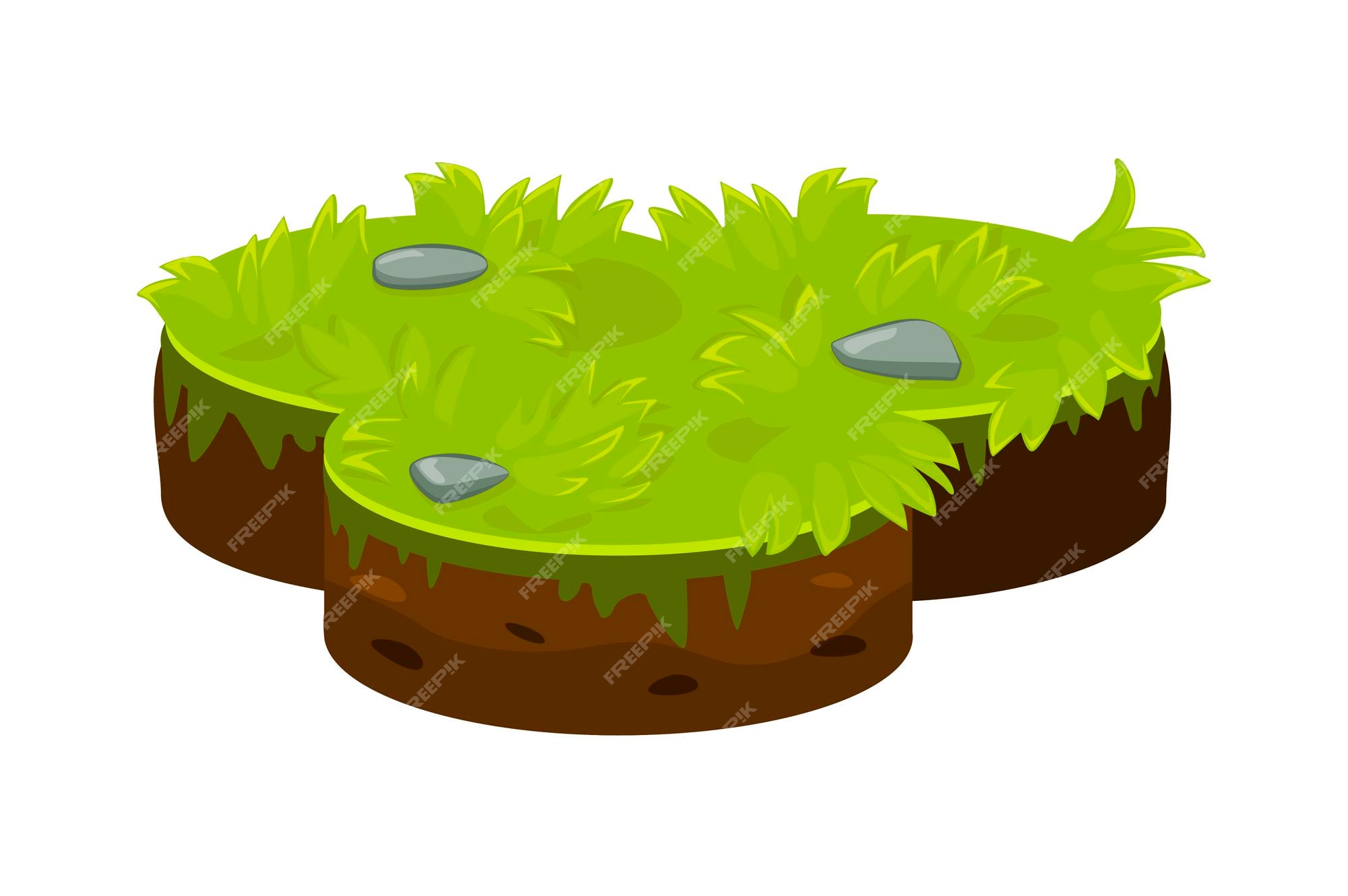 Premium Vector | Isometric ground island platform with green grass ...