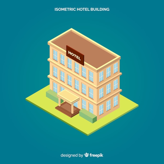 Free Vector | Isometric Hotel Facade Background