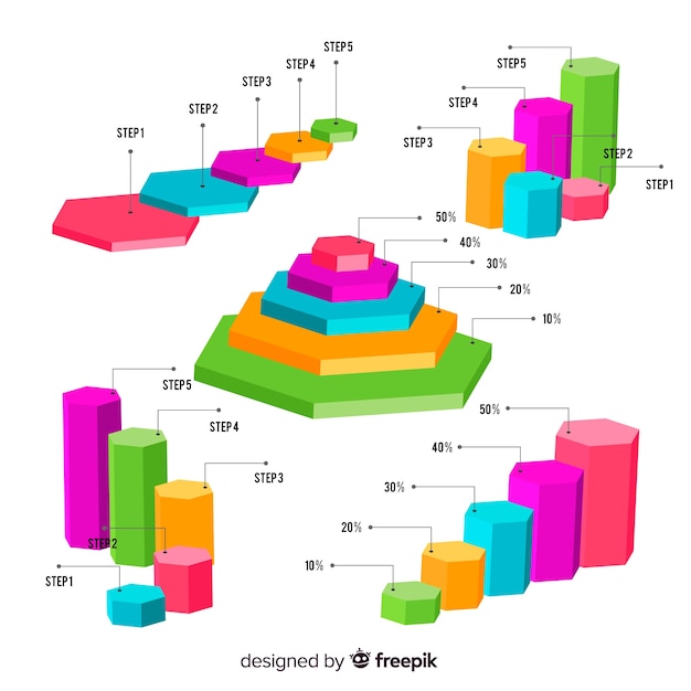 Free Vector Isometric Infographic Elements Collection 5257