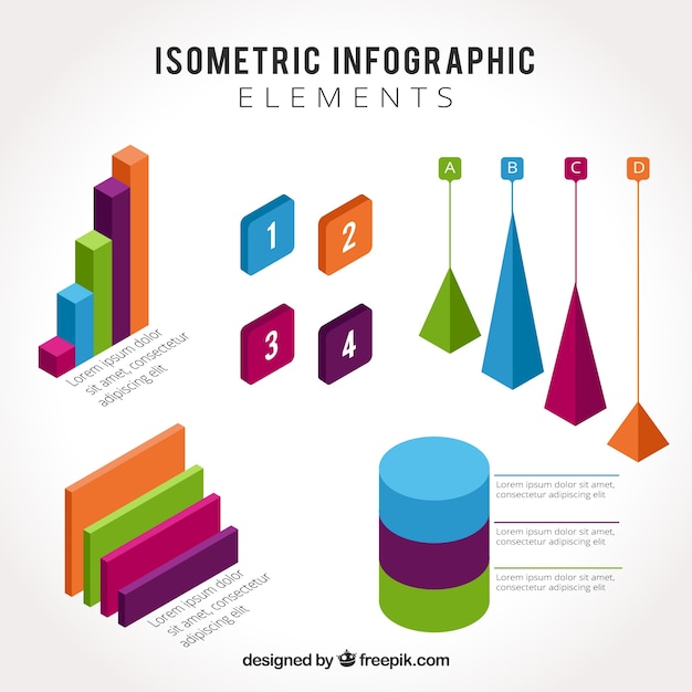 Free Vector | Isometric Infographic Elements