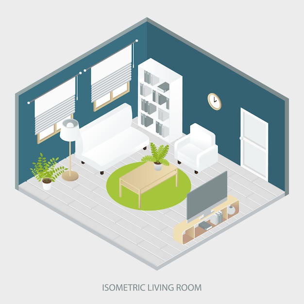 Free Vector | Isometric living room