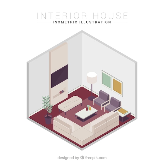 Isometric Living Room Vector Free Download