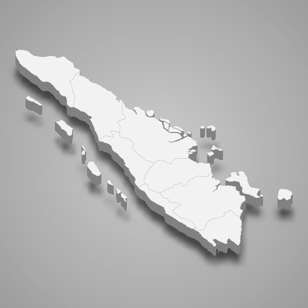 Premium Vector | Isometric Map Of Sumatra Is A Island Of Indonesia