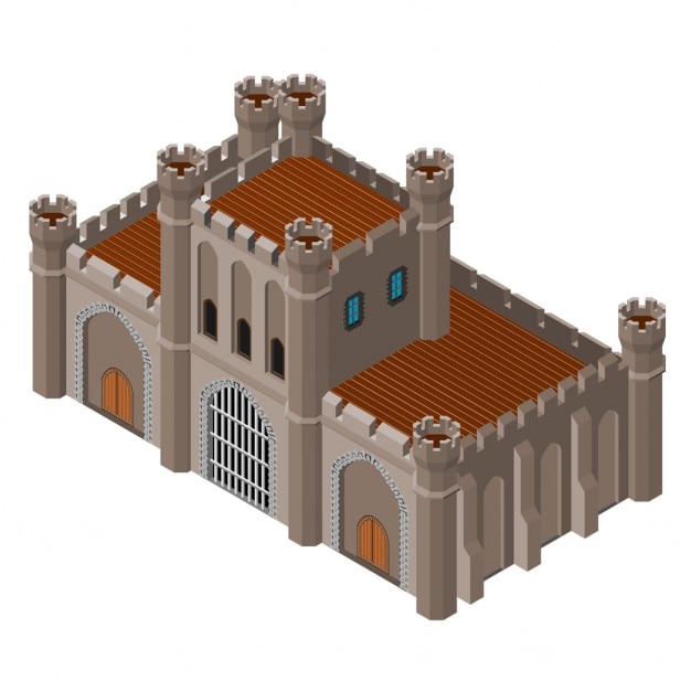 Download Free Vector | Isometric medieval stone castle