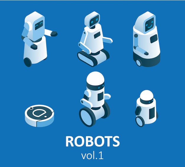 Premium Vector | Isometric Modern Robotics Icon Set