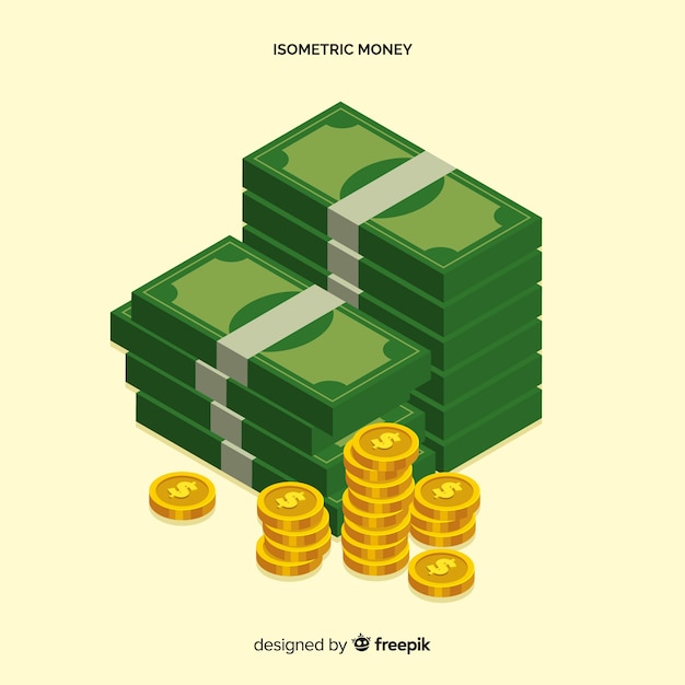 Premium Vector Isometric Money Background