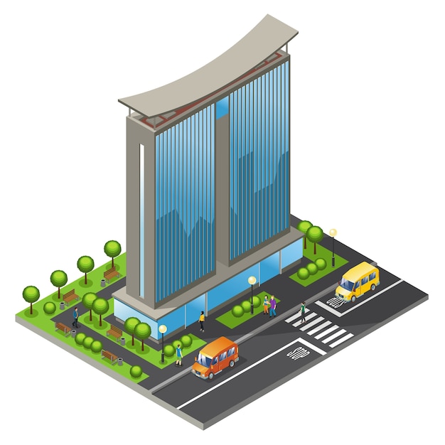 Download Free Vector | Isometric office building concept