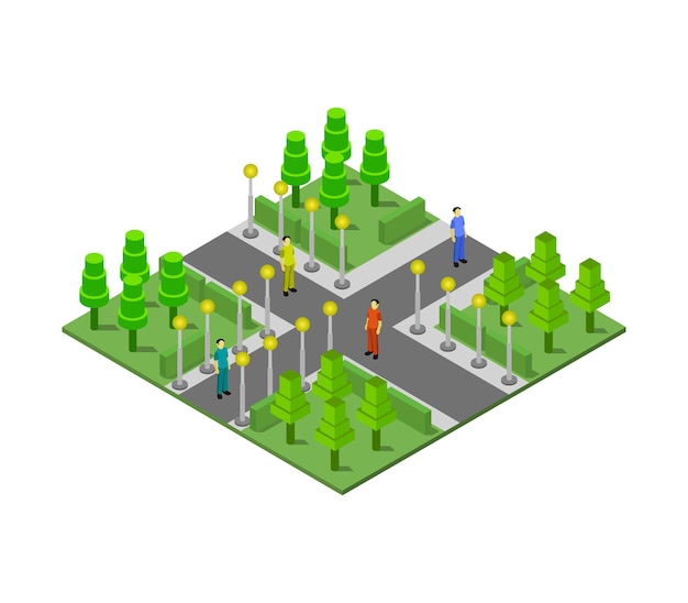 Free Vector | Isometric park