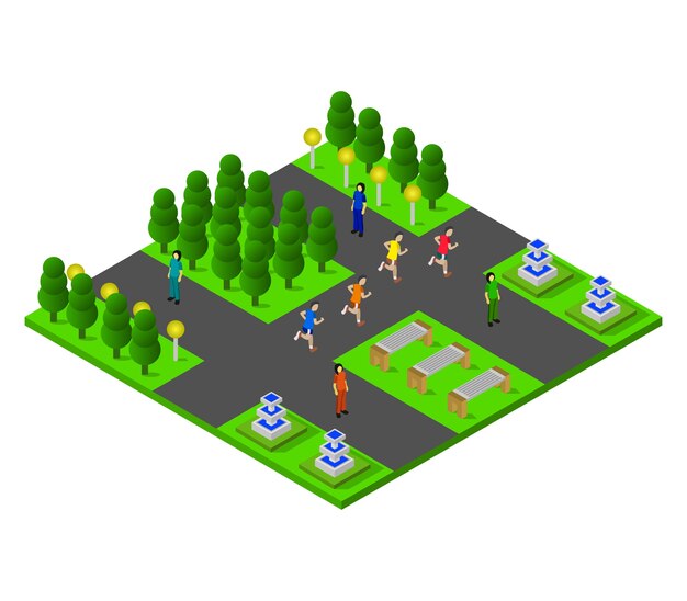 Free Vector | Isometric park