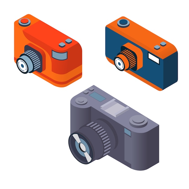 premium-vector-isometric-photo-camera-set