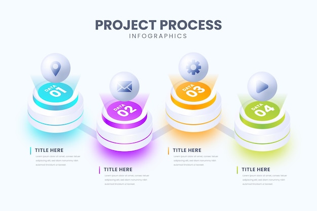 Free Vector | Isometric process infographic template