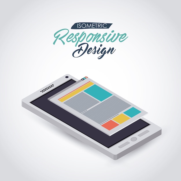 Download Isometric responsive icon design | Premium Vector