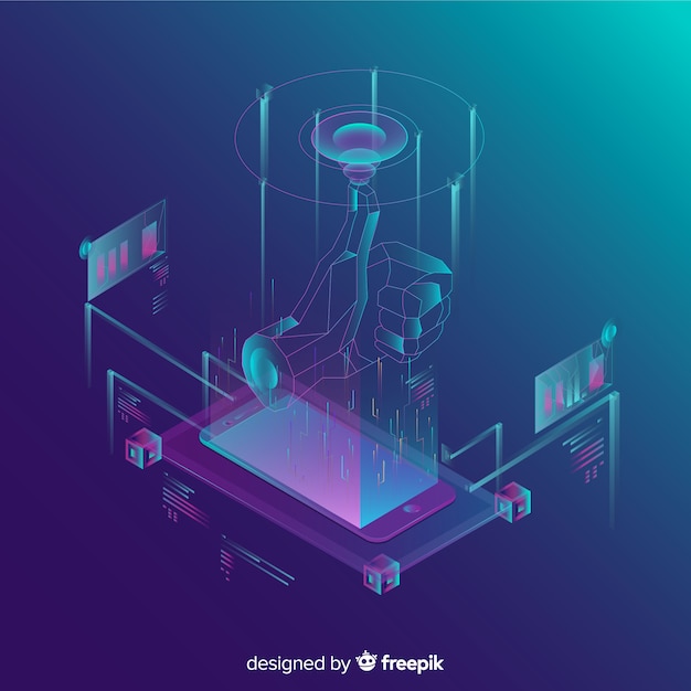 Free Vector | Isometric tecnology abstract background