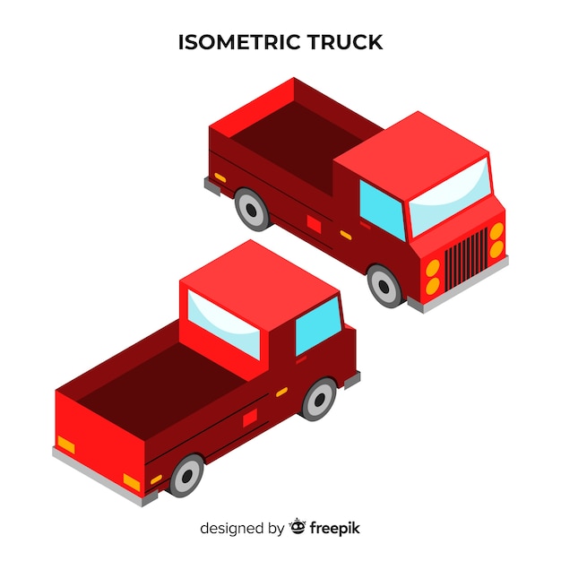 Download Isometric truck perspectives collection | Free Vector
