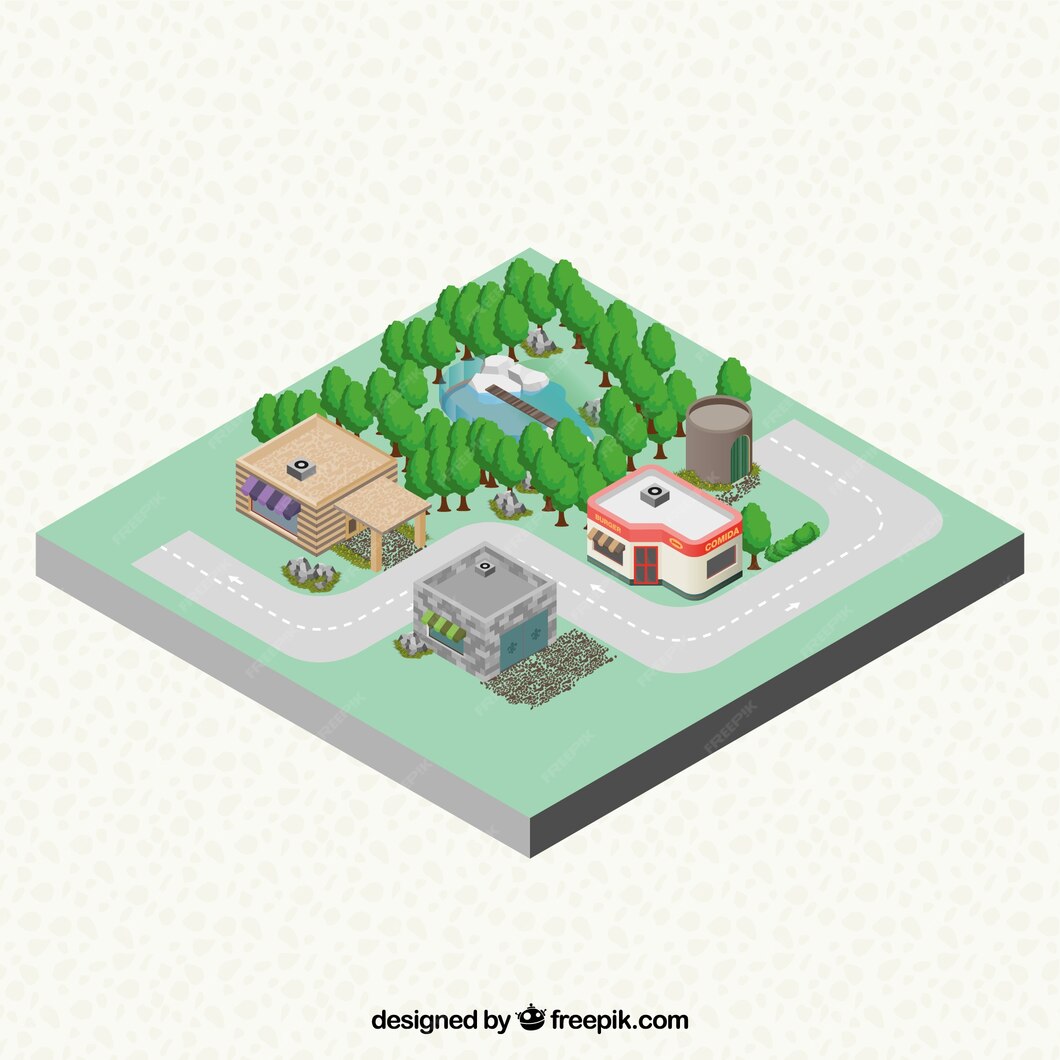 Premium Vector | Isometric village