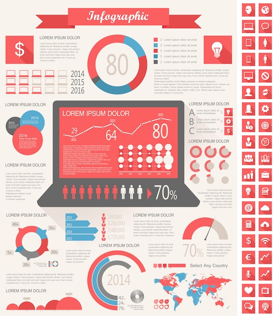 It industry infographic elements Premium Vector