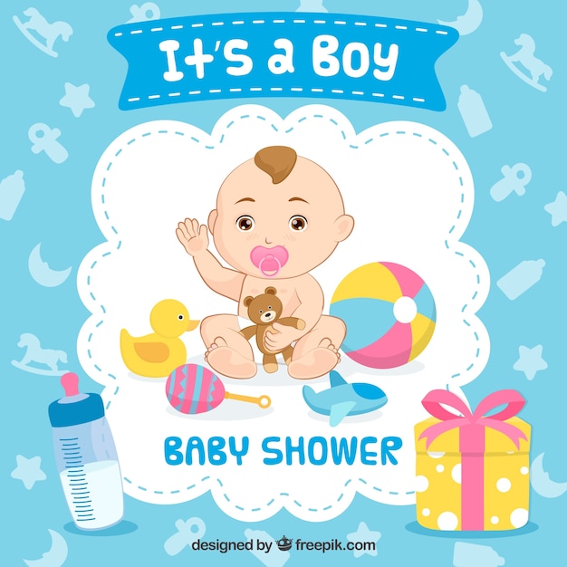 Download Premium Vector | It's a boy baby shower background