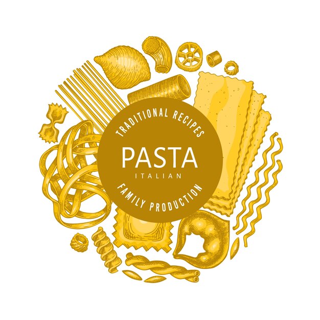 Premium Vector Italian Pasta Design Template