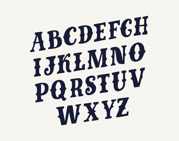 斜体のアルファベット文字と数字 フォントタイプのデザイン 斜めのレタリング記号 様式化され 傾斜した組版 斜めのレトロな書体テンプレート プレミアムベクター