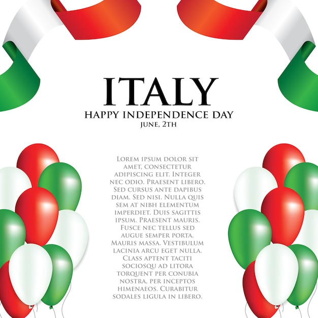 Premium Vector Italy national day poster