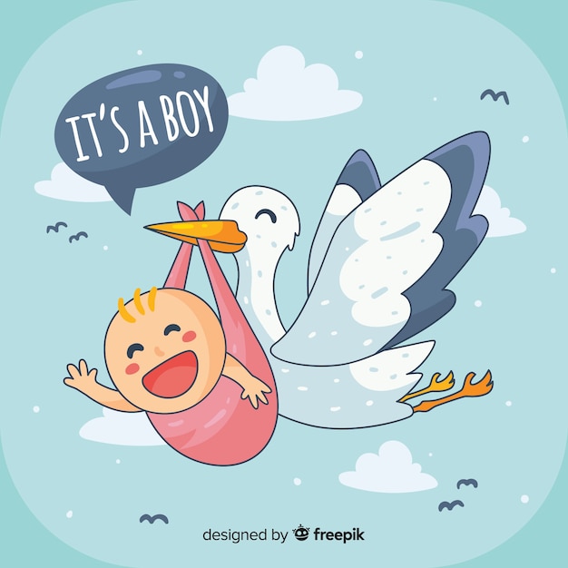 Download Its a boy baby shower template | Free Vector