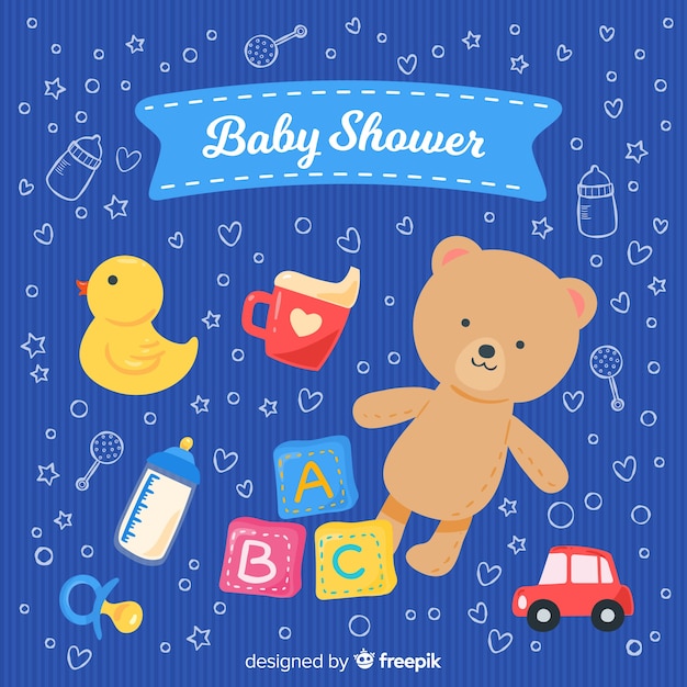 Its a boy baby shower template | Free Vector