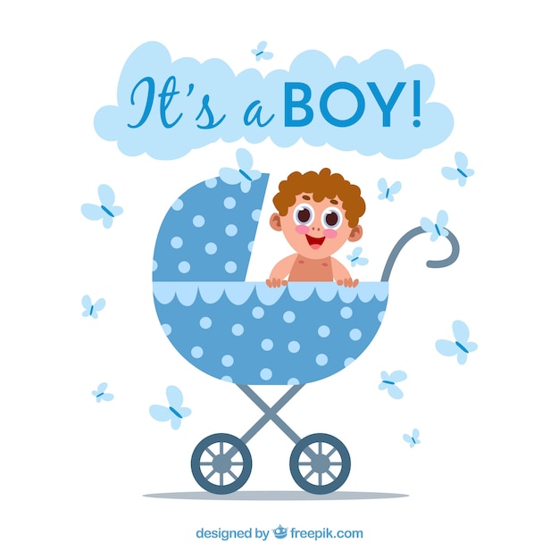 Its a boy background with cart | Free Vector
