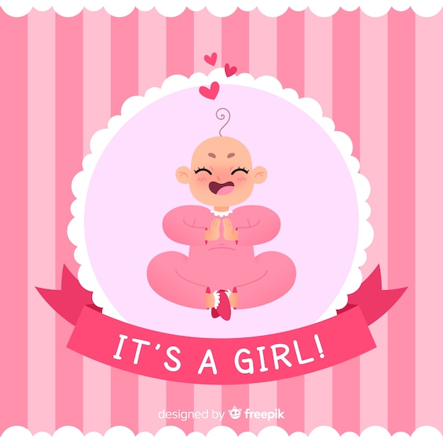 Free Vector | Its a girl baby shower template