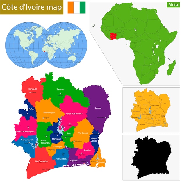 Ivory coast map Vector | Premium Download