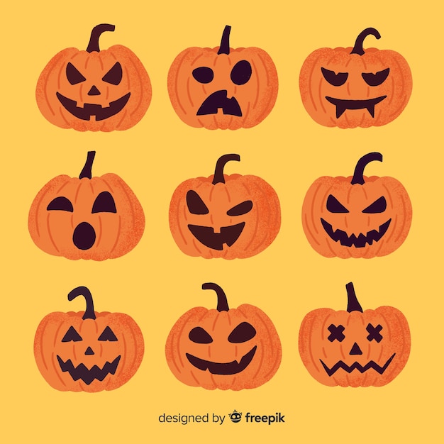 Premium Vector Jack O Lantern Hand Drawn Halloween Pumpkin