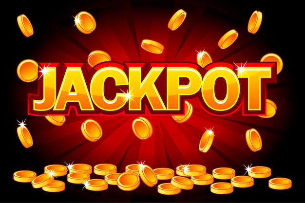 Premium Vector | Jackpot and falling golden coins from the top