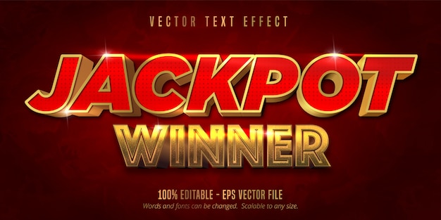Jackpot prize style, editable text effect Premium Vector