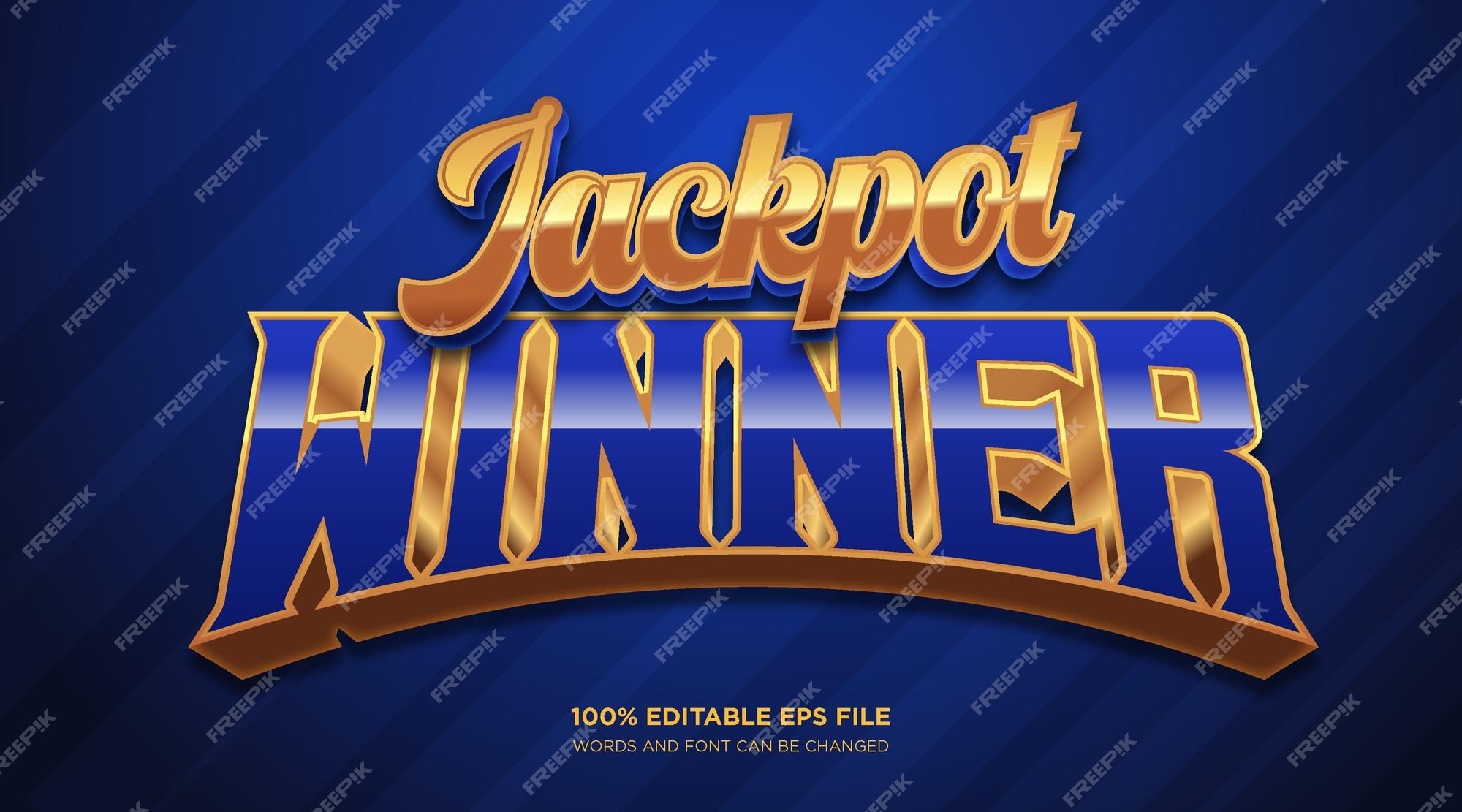 Premium Vector Jackpot winner text style effect