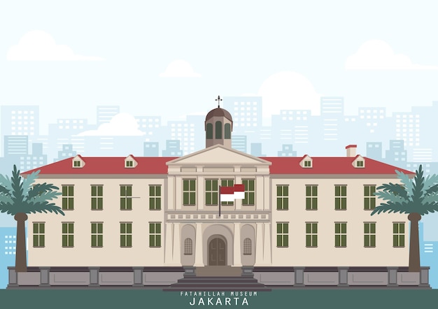 Jakarta indonesia building landmark Premium Vector