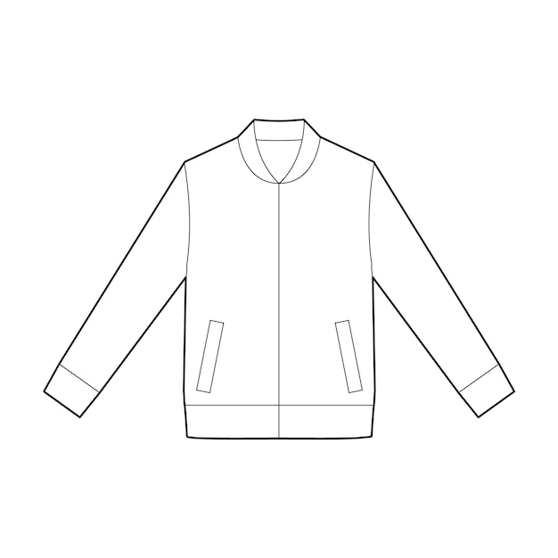 Jaket outer fashion flat technical drawing vector template | Premium Vector
