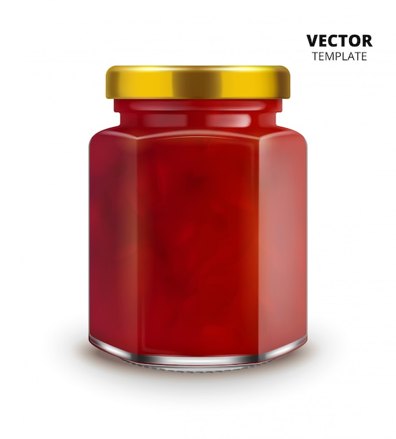 Download Premium Vector Jam Jar Glass Mockup Isolated