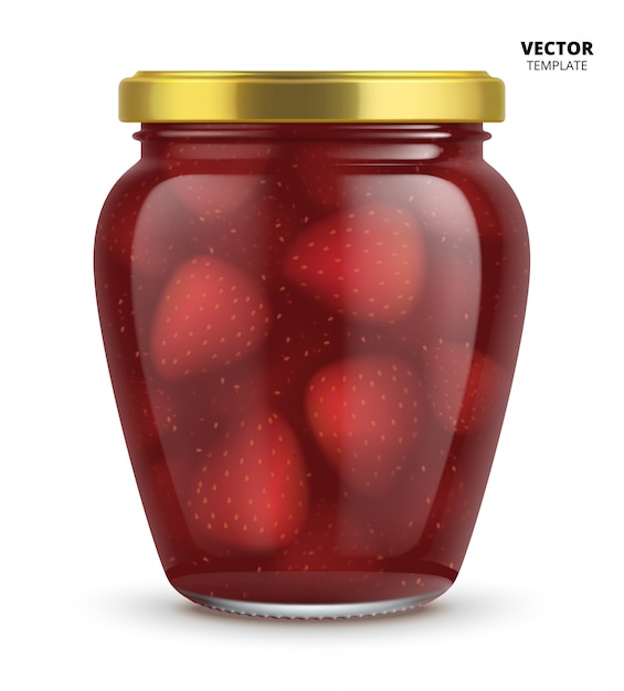 Download Jam jar glass mockup isolated Vector | Premium Download