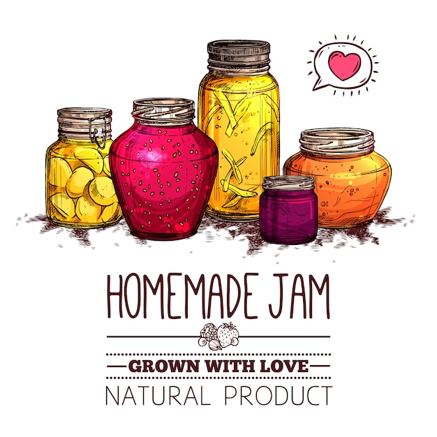 Jam jars poster | Free Vector