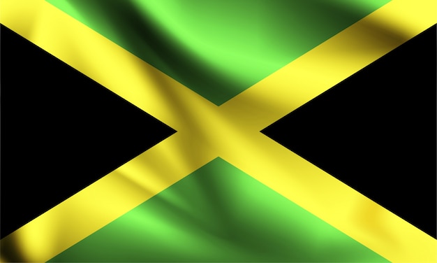 Premium Vector | Jamaica flag blowing in the wind.